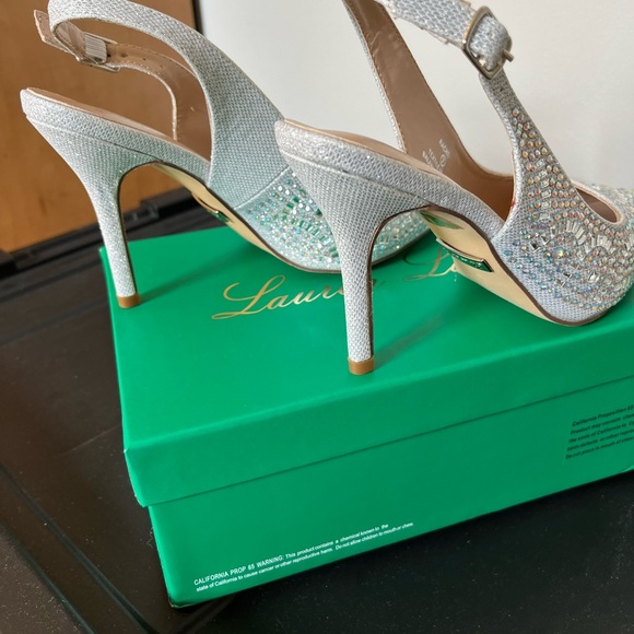 Size 7 brand  new Lauren Lorraine sparkly silver sling back - Picture 4 of 6